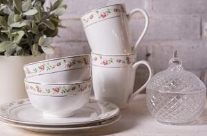 Porcelánový dezertný tanier s ružičkami Cutty Rose - ∅ 21*2 cm - Clayre & Eef