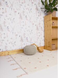 Béžovo-ružový ručne vyrobený koberec z bavlny Nattiot Numi, 100 x 150 cm