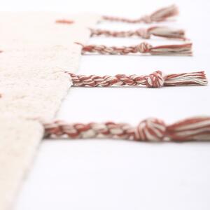 Béžovo-červený ručne vyrobený koberec z bavlny Nattiot Numi, 100 x 150 cm