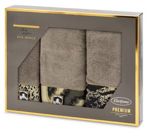 BAVLNENÝ UTERÁK EVA MINGE22 SADA 1KS 30X50 CM, 1KS 50X90 CM, 1KS 70X140 CM TMAVOBÉŽOVÁ