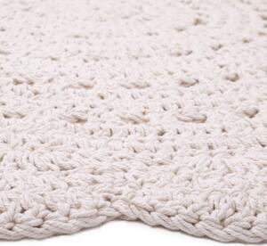 Biely ručne háčkovaný koberec z bavlny Nattiot Alma, ø 120 cm