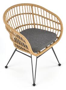 Záhradná stolička K456 - prírodná / sivá / čierna
