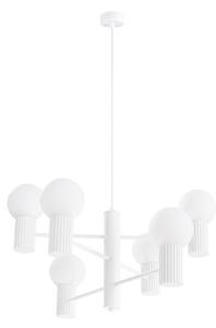 Luster Halo, 6x biele sklenené tienidlo, w