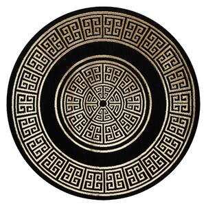 Dywany Łuszczów, Kusový koberec Allure 1968 black/gold kruh, 120x120 (priemer) kruh, čierna, kancelária