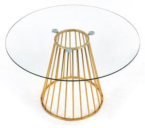 Okrúhly sklenený jedálenský stôl Liverpool - priehľadná / zlatá