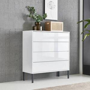 KOMODA, biela, biela s vysokým leskom, 79/86/33 cm MID.YOU - Komody, Online Only