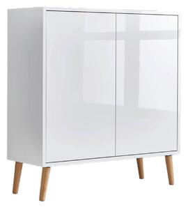 KOMODA, biela, biela s vysokým leskom, 79/86/33 cm MID.YOU - Komody, Online Only