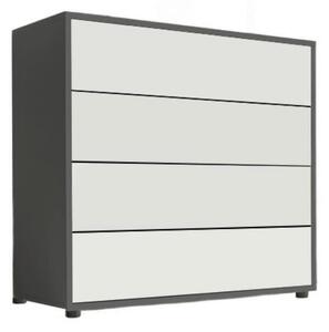 KOMODA, antracitová, biela, 79/73/33 cm MID.YOU - Komody, Online Only