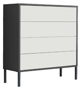 KOMODA, antracitová, biela, 79/86/33 cm MID.YOU - Komody, Online Only