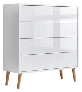 KOMODA, biela, biela s vysokým leskom, 79/86/33 cm MID.YOU - Komody, Online Only