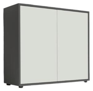 KOMODA, antracitová, biela, 79/73/33 cm MID.YOU - Komody, Online Only