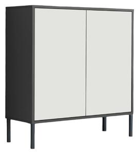 KOMODA, antracitová, biela, 79/86/33 cm MID.YOU - Komody, Online Only