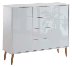 KOMODA, biela, biela s vysokým leskom, 105,5/86/33 cm MID.YOU - Komody, Online Only
