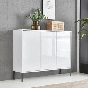 KOMODA, biela, biela s vysokým leskom, 105,5/86/33 cm MID.YOU - Komody, Online Only