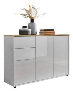 KOMODA, biela, biela s vysokým leskom, 105,5/73/33 cm MID.YOU - Komody, Online Only