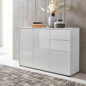 KOMODA, biela, biela s vysokým leskom, 105,5/73/33 cm MID.YOU - Komody, Online Only