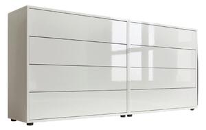 ŠIROKÁ KOMODA, biela, biela s vysokým leskom, 158/73/33 cm MID.YOU - Komody, Online Only