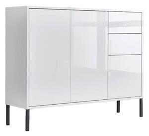 KOMODA, biela, biela s vysokým leskom, 105,5/86/33 cm MID.YOU - Komody, Online Only
