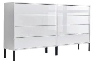 ŠIROKÁ KOMODA, biela, biela s vysokým leskom, 158/86/33 cm MID.YOU - Komody, Online Only