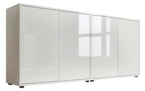 ŠIROKÁ KOMODA, biela, biela s vysokým leskom, 158/73/33 cm MID.YOU - Komody, Online Only