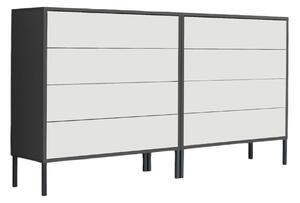 ŠIROKÁ KOMODA, antracitová, biela, 158/86/33 cm MID.YOU - Komody, Online Only