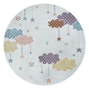 Ayyildiz koberce Detský kusový koberec Lucky 3611 white kruh - 120x120 (průměr) kruh cm