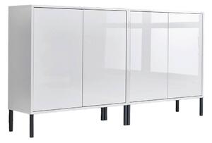 ŠIROKÁ KOMODA, biela, biela s vysokým leskom, 158/86/33 cm MID.YOU - Komody, Online Only