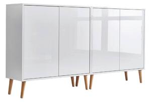 ŠIROKÁ KOMODA, biela, biela s vysokým leskom, 158/86/33 cm MID.YOU - Komody, Online Only