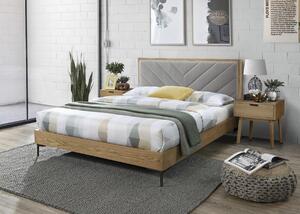 Manželská posteľ s roštom Margarita 160 - prírodná / sivá