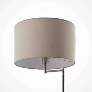 Lindby - Zinia Stojaca Lampa Nickel/Grey/Wood - Lampemesteren