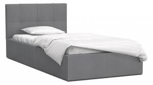 GM Čalúnená jednolôžková posteľ s úložným priestorom Ingrit 90x200 - sivá