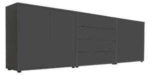 ŠIROKÁ KOMODA, antracitová, 237/73/33 cm MID.YOU - Komody, Online Only