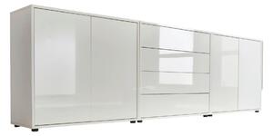 ŠIROKÁ KOMODA, biela, biela s vysokým leskom, 237/73/33 cm MID.YOU - Komody, Online Only