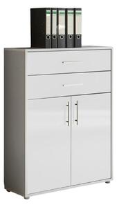 SKRINKA NA DOKUMENTY, sivá, biela s vysokým leskom, 84,5/114/33 cm MID.YOU - Online Only kancelárie, Online Only