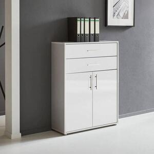 SKRINKA NA DOKUMENTY, sivá, biela s vysokým leskom, 84,5/114/33 cm MID.YOU - Online Only kancelárie, Online Only