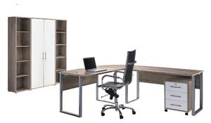 KANCELÁRIA, biela, dub sonoma, MID.YOU - Kancelárske regály, Online Only