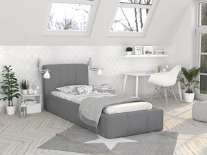 GM Detská čalúnená posteľ s úložným priestorom Fiona 90x200 - sivá