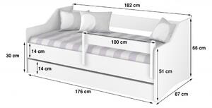 Detská posteľ s úložným priestorom Lulu 180x80 - biela