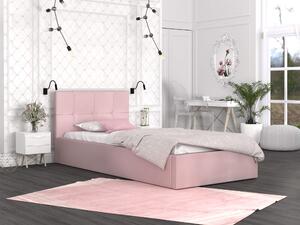 Čalúnená jednolôžková posteľ s úložným priestorom Ingrit 90x200 - ružová