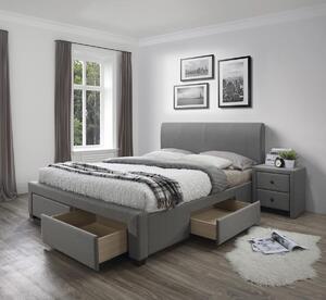 Čalúnená manželská posteľ s úložným priestorom Modena 180 - sivá