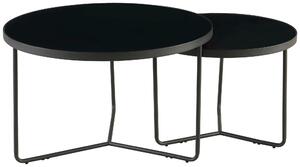 SADA KONFERENČNÝCH STOLÍKOV, čierna, kov, sklo, 60-80/60-80/44.5-49.5 cm MID.YOU - Stolíky do obývačky, Online Only