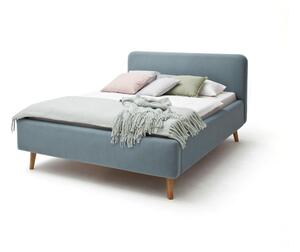 Modrosivá dvojlôžková posteľ Meise Möbel Mattis, 140 x 200 cm