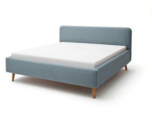 Modrosivá dvojlôžková posteľ Meise Möbel Mattis, 160 x 200 cm