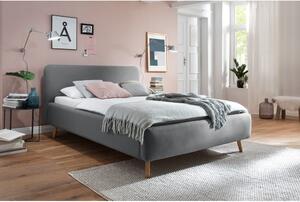 Svetlosivá dvojlôžková posteľ Meise Möbel Mattis, 160 x 200 cm