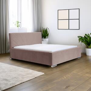Čalúnená posteľ s úložným priestorom a matracom LEKS Světle růžová 120x200 cm