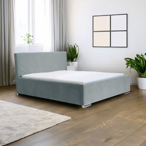 Čalúnená posteľ s úložným priestorom a matracom LEKS Světle šedá 120x200 cm