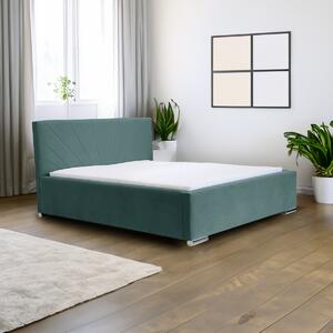 Čalúnená posteľ s úložným priestorom a matracom LEKS Mäta 160 x 200 cm