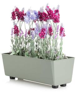 PLASTOVÝ KVETINÁČ SALVIA 37,5X17 CM ZELENÁ