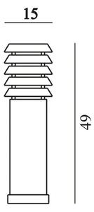 Norlys - Alta E27 Halogen Vonkajšie Stĺpikové Svetlo Small Galvanised - Lampemesteren