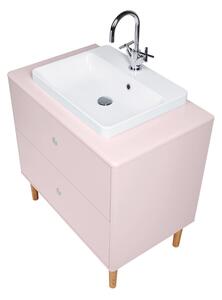Ružová závesná skrinka s umývadlom bez batérie 80x62 cm Color Bath – Tom Tailor